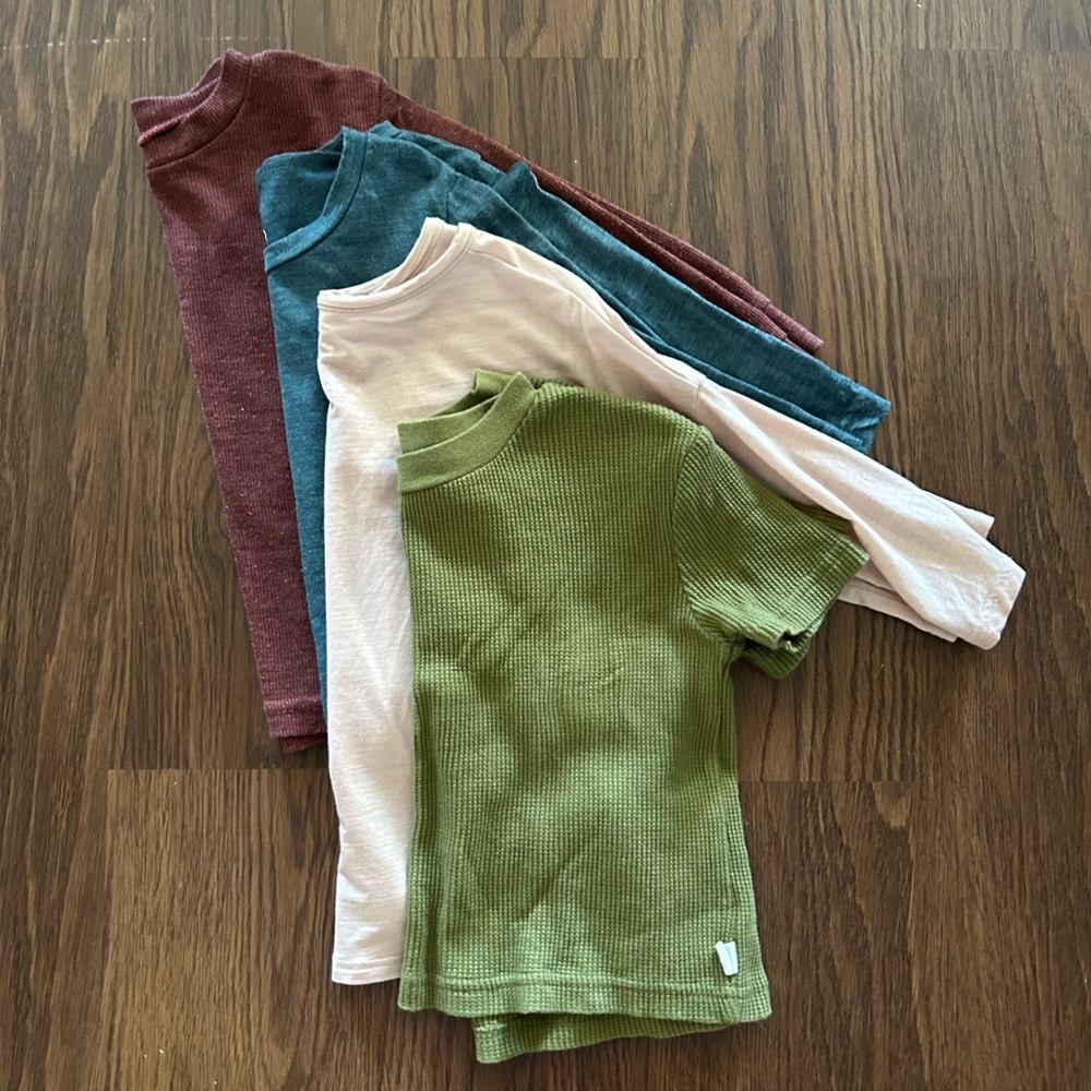 Nui Kids' Short Sleeve Tees - Green, Blue, Cream, Red